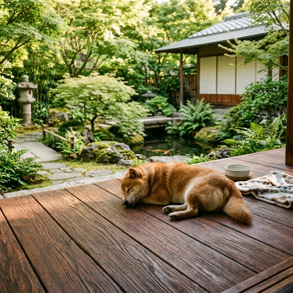 愛犬と楽しむウッドデッキ 薬剤フリーの安心とドッグラン設計