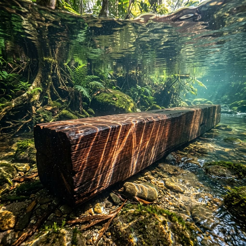 Ulin Beam Submerged in a Natural Stream